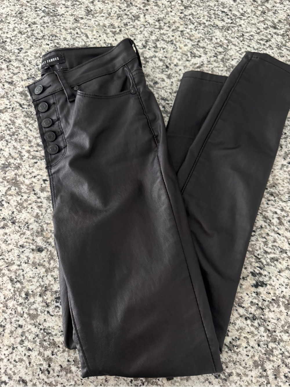 Almost Famous Black Faux Leather Skinny Pants